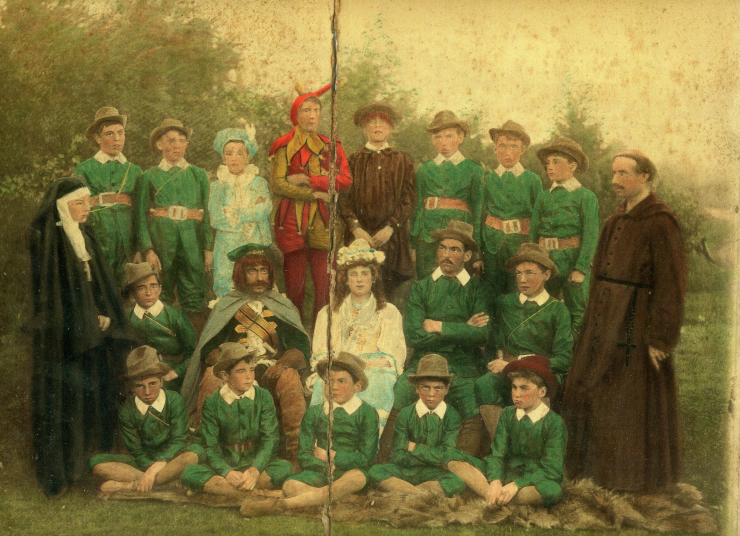 The cast of an 1885 school production of a Robin Hood opera