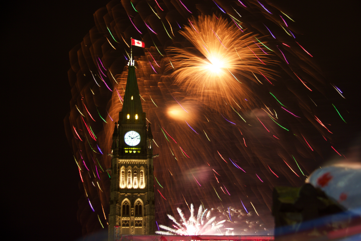Canada Day fireworks on Parliament Hill, Ottawa