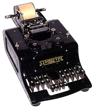 A stenotype machine from 1876
