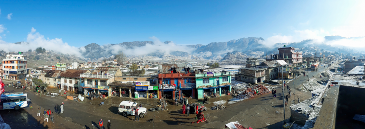A panoramic view of Thaha municipality-6, Bajrabarahi, Makawanpur, Nepal