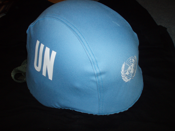 The UN Peacekeepers force´s helmet