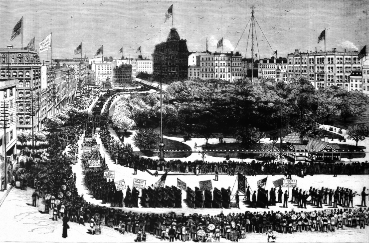 1882 Labor Day parade in Union Square, New York City