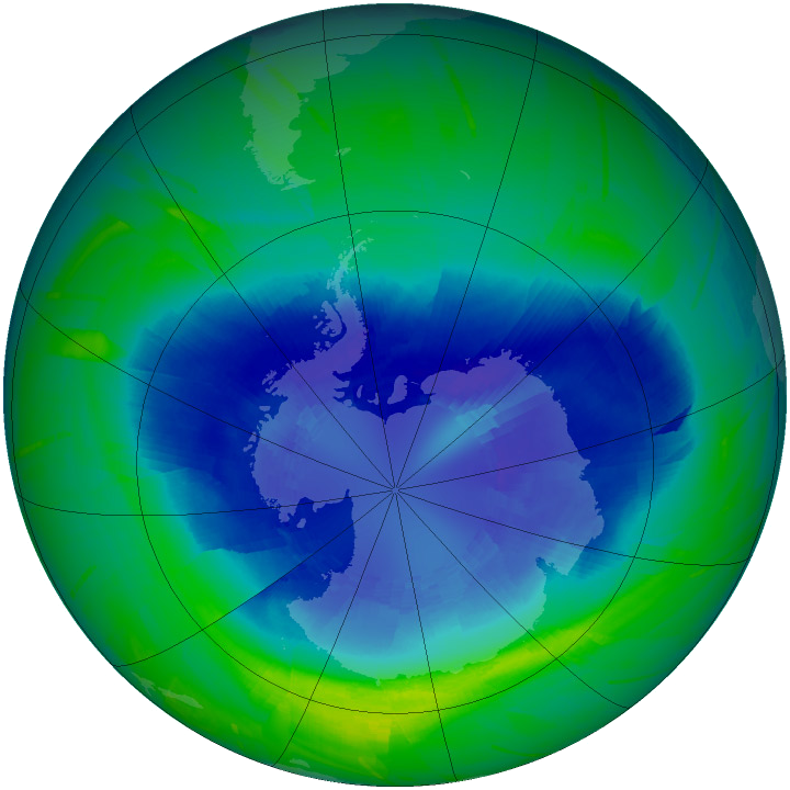 Snapshot of the Antarctic Ozone Hole 2010