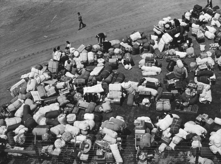 Baggage held at an internment camp