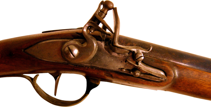 Flintlock mechanism from a hunting rifle