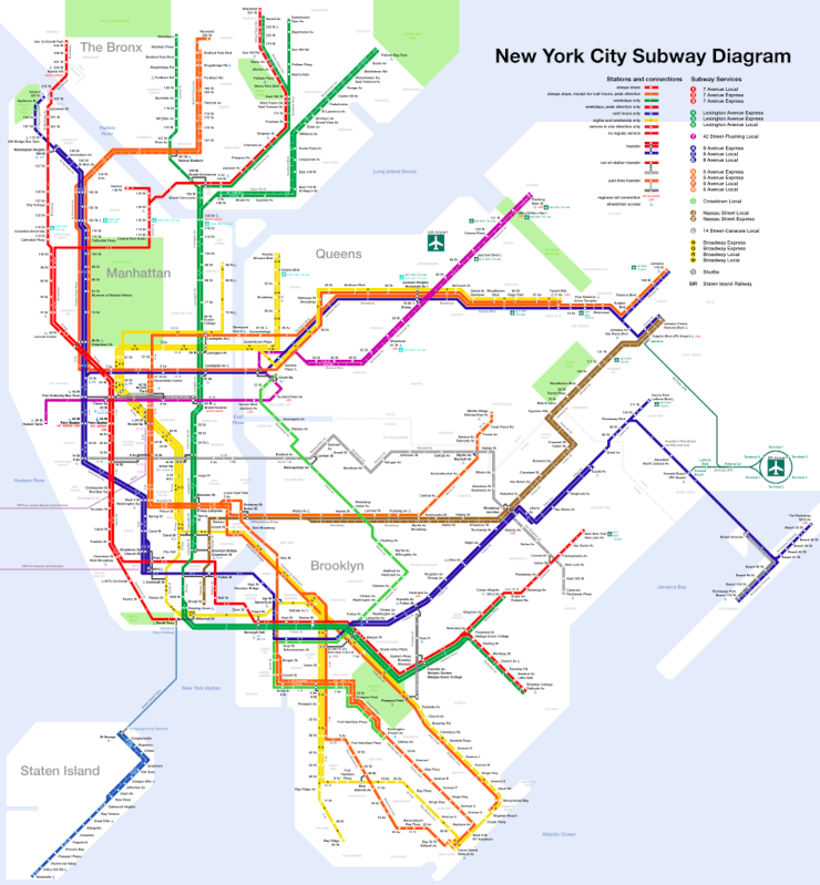 An unofficial Vignelli-style MTA map