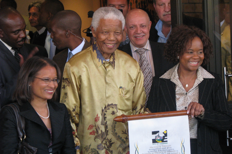Nelson Mandela in Johannesburg, Gauteng, on 13 May 2008