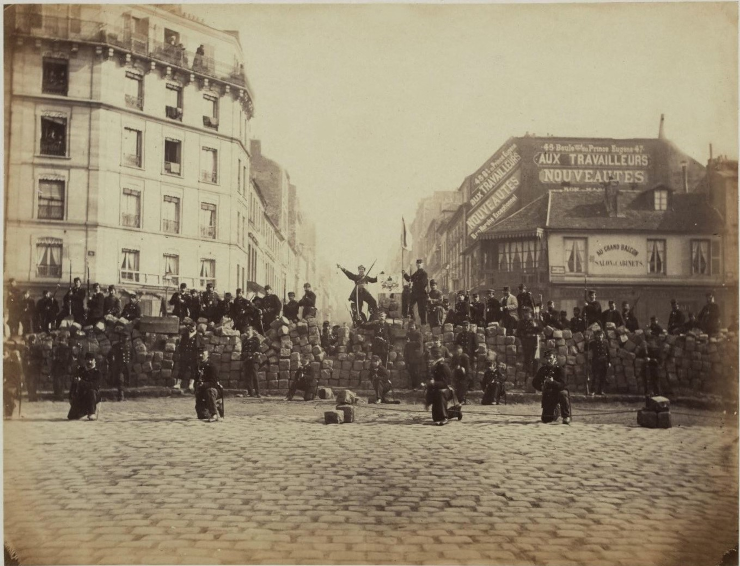 A barricade protecting the Paris Commune