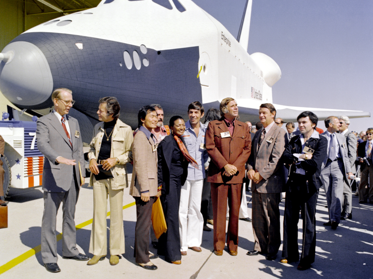 The cast with the Shuttle Enterprise