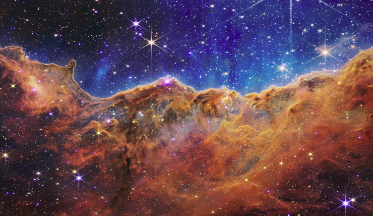 The "Cosmic Cliffs" in the Carina Nebula