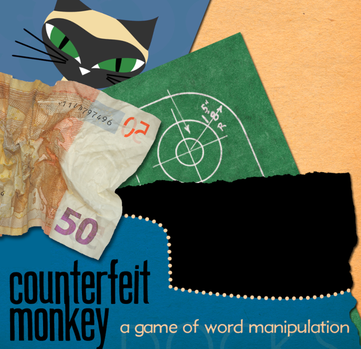 The “box art” for Counterfeit Monkey