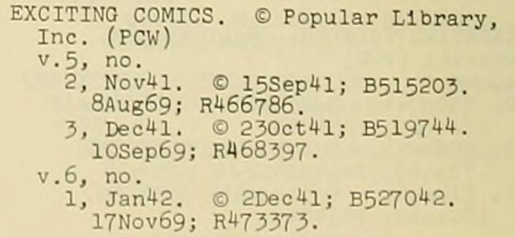 The renewals for 1969