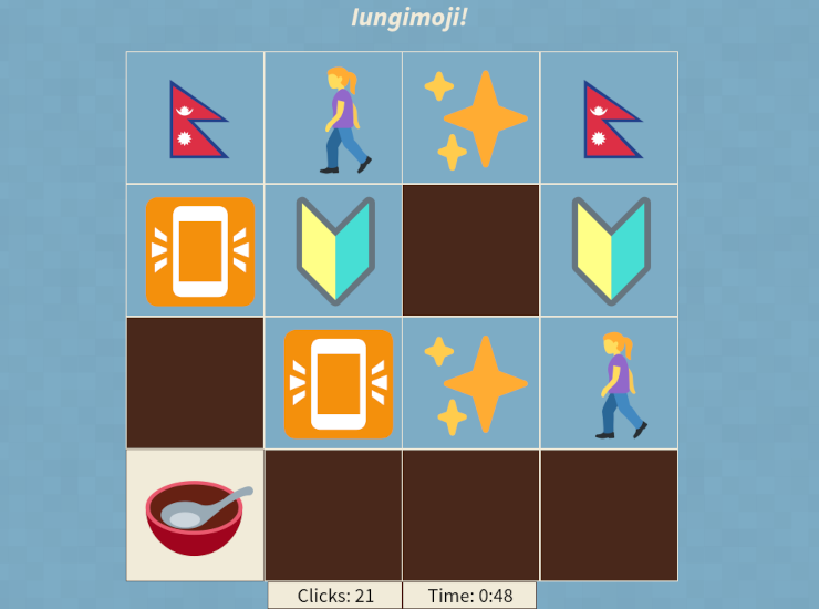 An Iungimoji game in progress