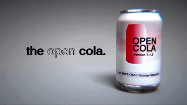 Screenshot from an Open Cola commercial mock-up