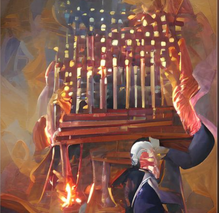 A famous U.S. President making music with explosions