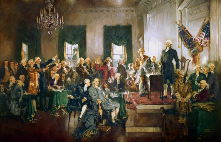 The famous painting showing the signing of the Constitution