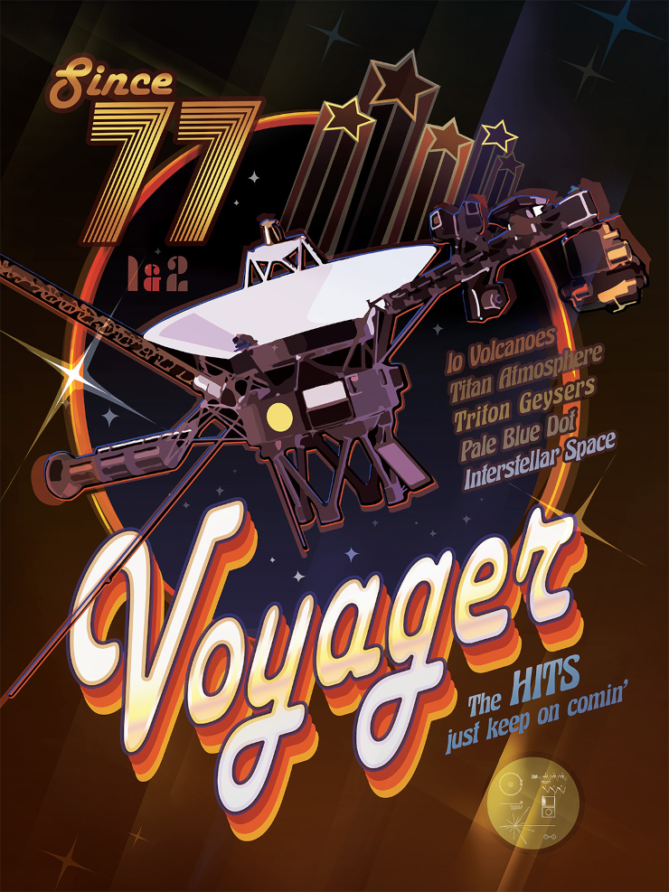 An "album cover" poster for the Voyager mission's greatest hits