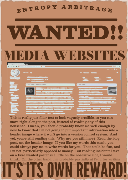 Wanted: Media Websites; BYO Reward
